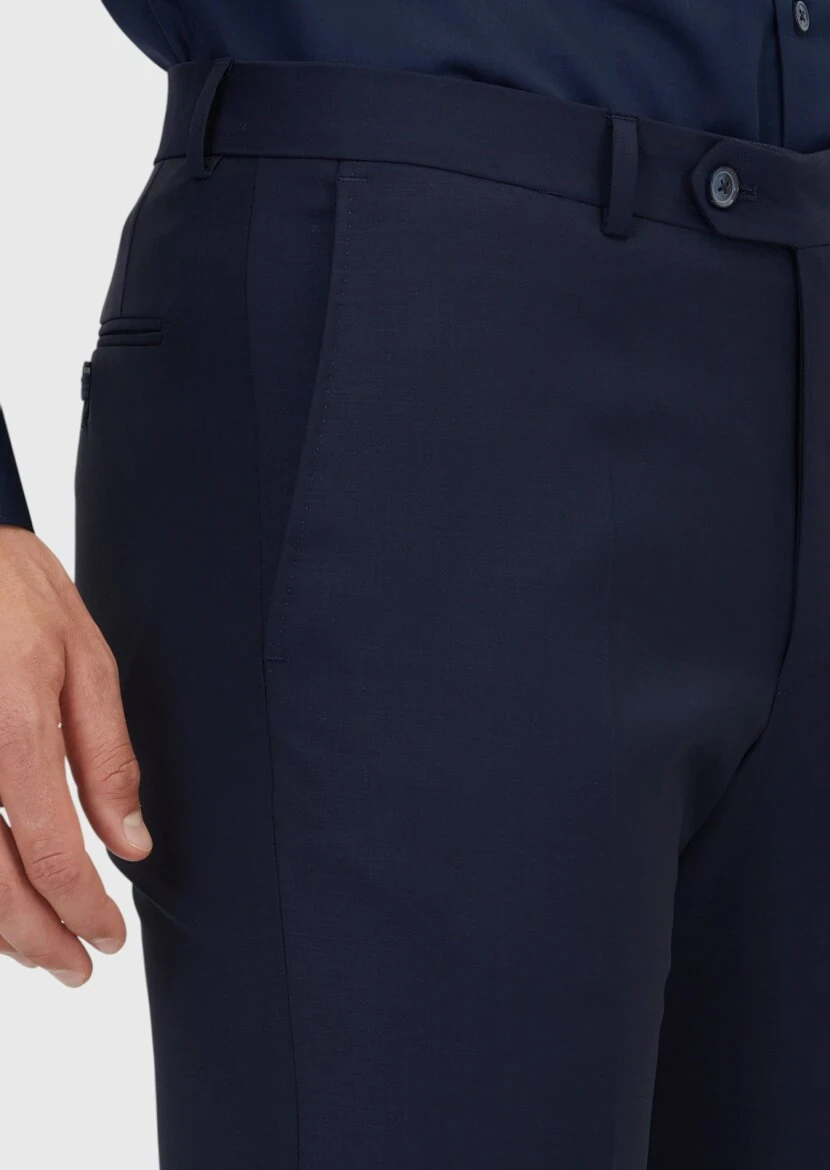 Saks Düz Kumaş Modern Fit Klasik Yün Karışımlı Pantolon - 3