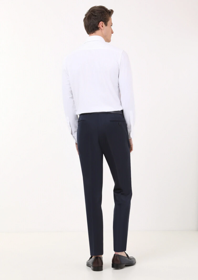 Saks Düz Kumaş Regular Fit Klasik %100 Yün Pantolon - 4