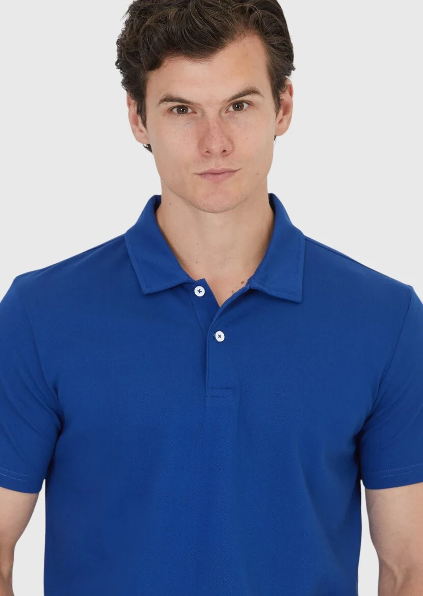 Saks Düz Polo Yaka %100 Pamuk T-Shirt 