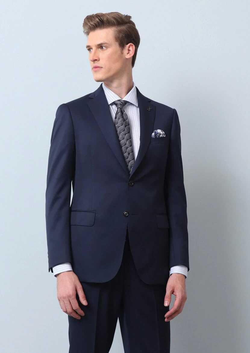 Saks Düz Regular Fit %100 Yün Takım Elbise - 2