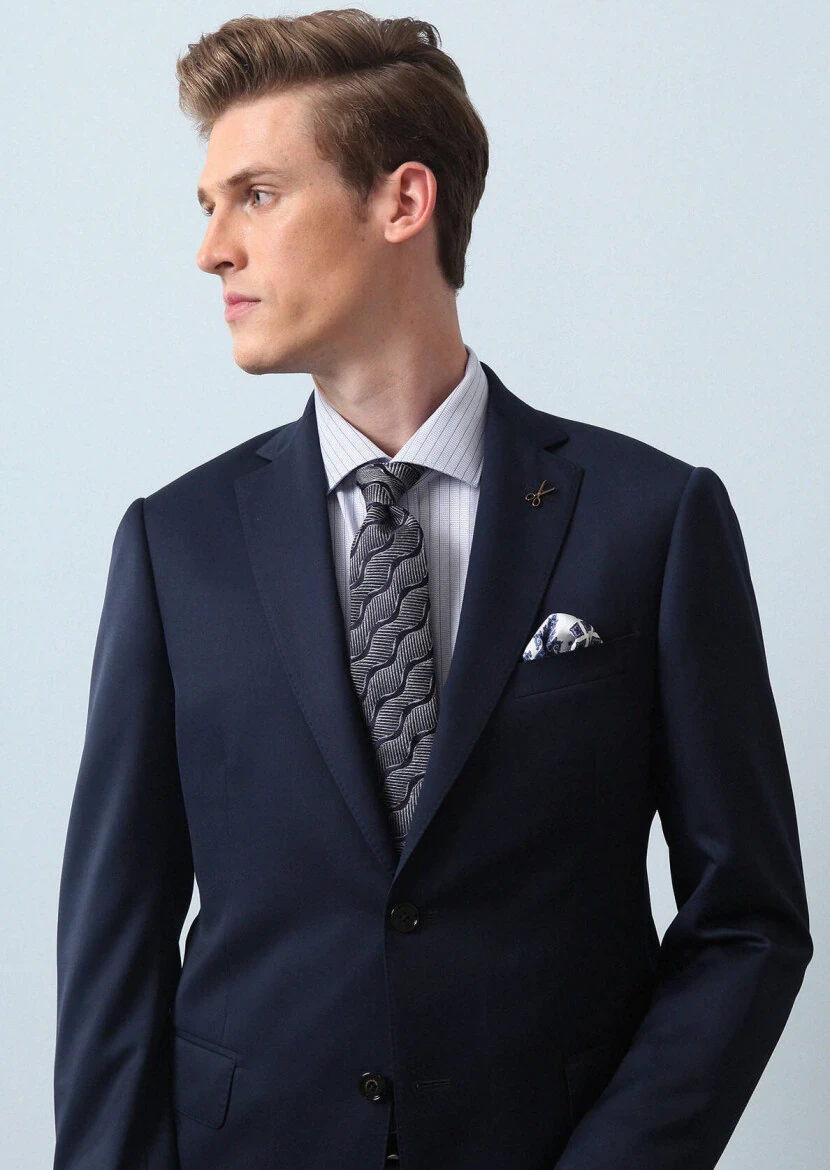 Saks Düz Regular Fit %100 Yün Takım Elbise - 4