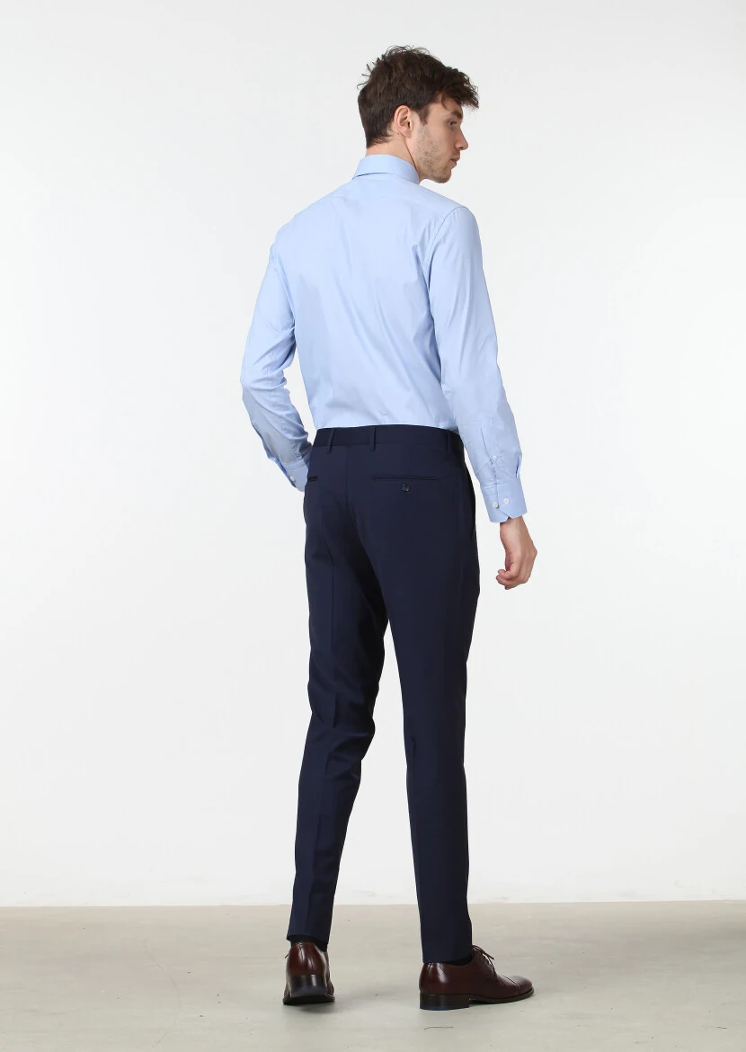 Saks Material Fashion Slim Fit Classical Wool Blended Trousers - 4