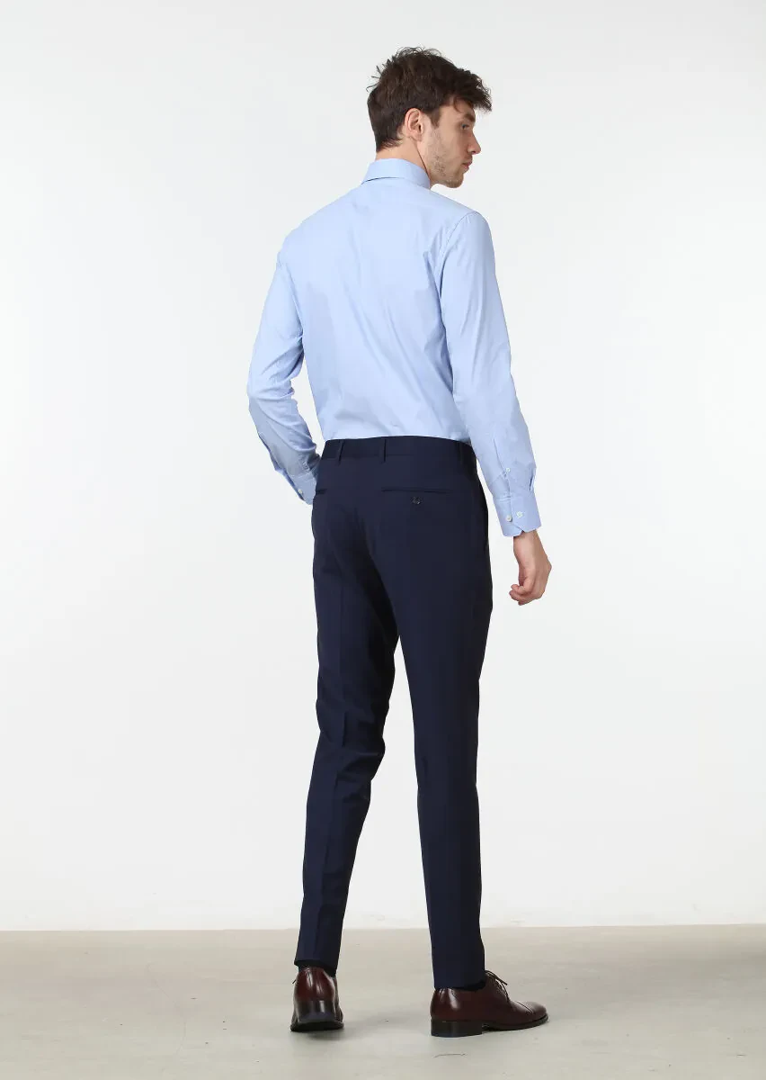 Saks Material Fashion Slim Fit Classical Wool Blended Trousers - 4