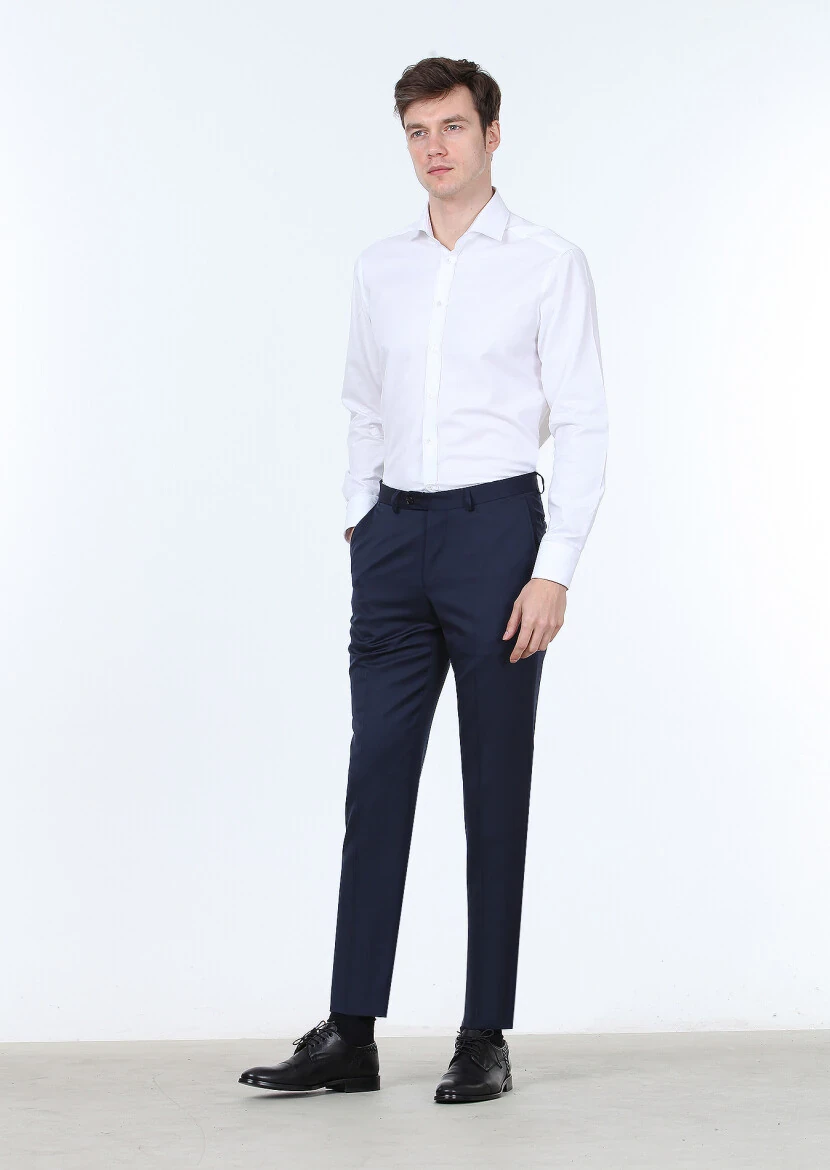 Saks Material Regular Fit Classical 100% Wool Trousers - RAMSEY