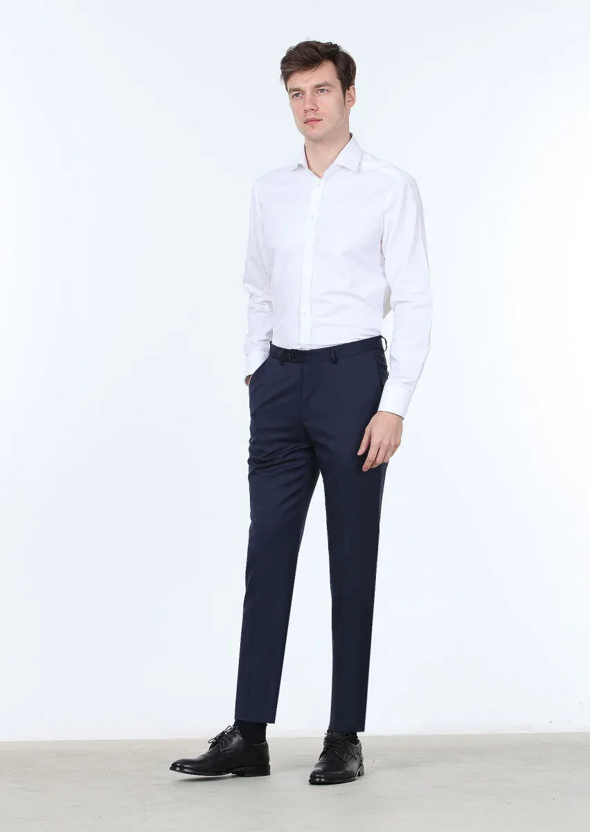 Saks Material Regular Fit Classical 100% Wool Trousers - 2