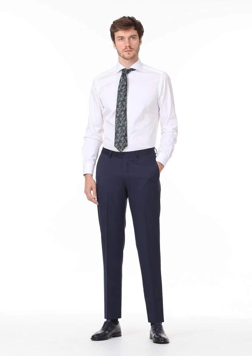 Saks Material Regular Fit Classical 100% Wool Trousers - RAMSEY