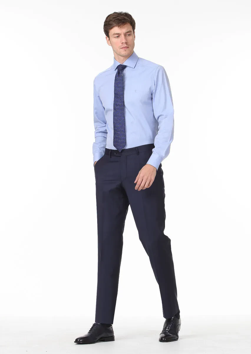 Saks Mikro Kumaş Regular Fit Klasik Yün Karışımlı Pantolon - 1