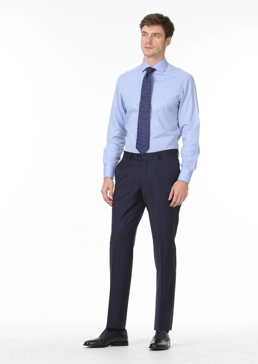 Saks Mikro Kumaş Regular Fit Klasik Yün Karışımlı Pantolon - 2