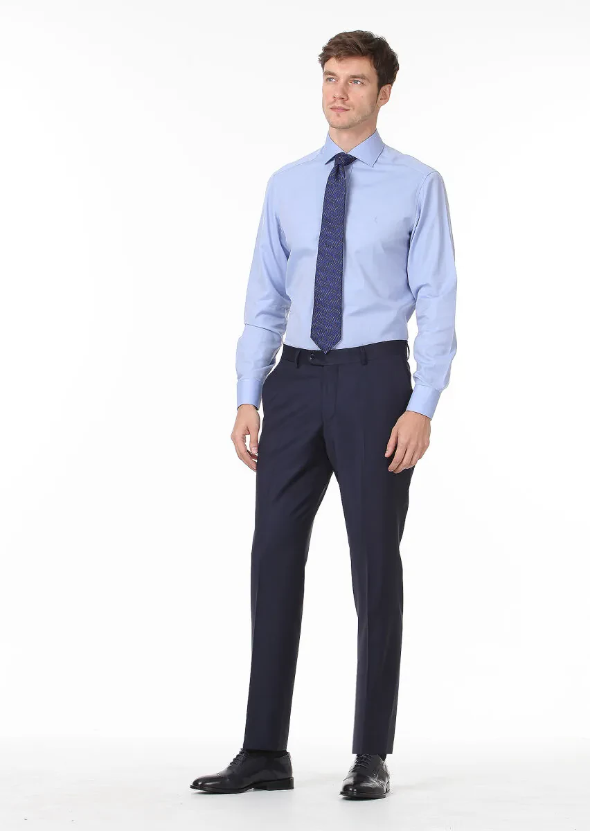 Saks Mikro Kumaş Regular Fit Klasik Yün Karışımlı Pantolon - 2