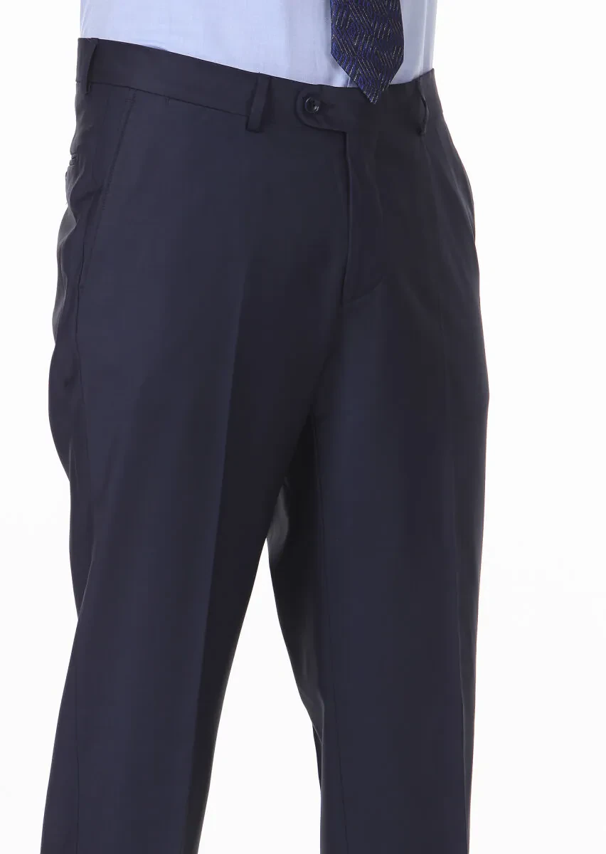 Saks Mikro Kumaş Regular Fit Klasik Yün Karışımlı Pantolon - 3