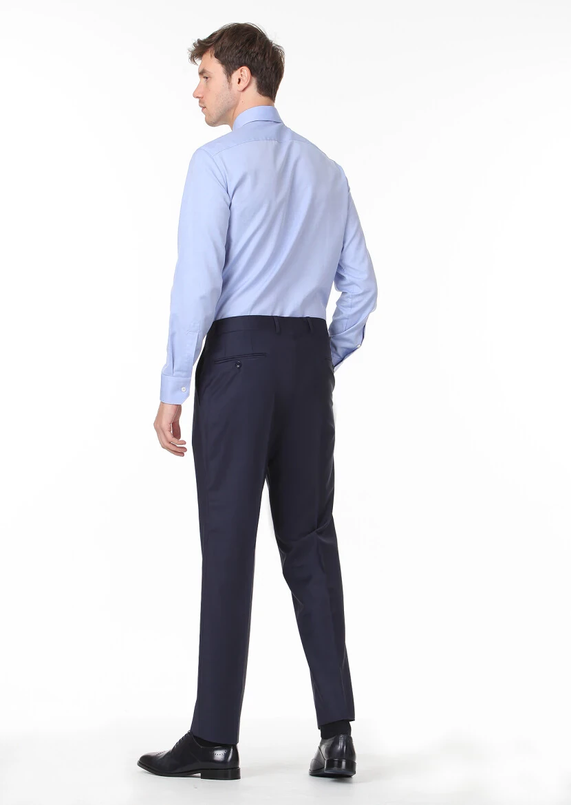 Saks Mikro Kumaş Regular Fit Klasik Yün Karışımlı Pantolon - 4