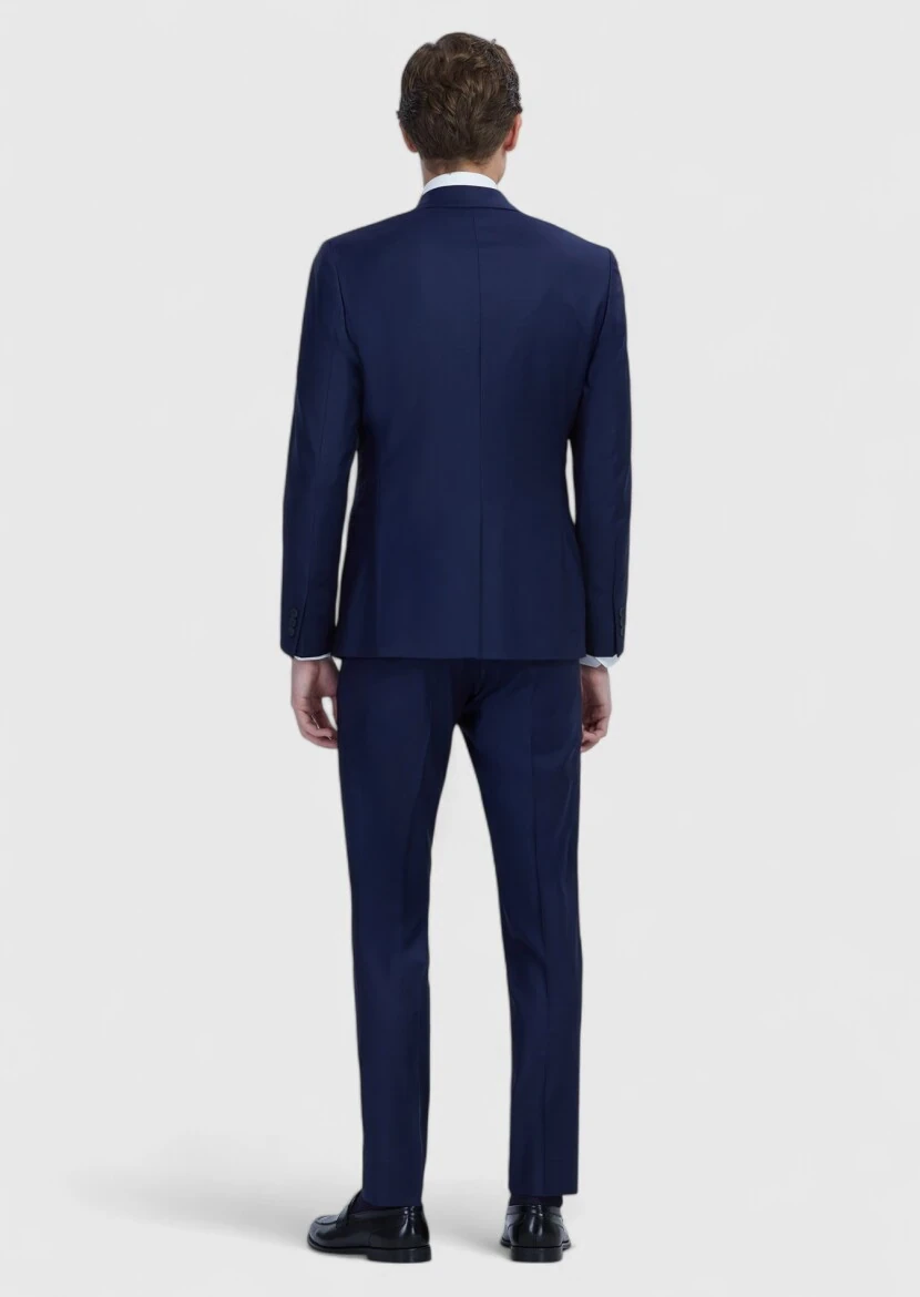 Saks Plain Fashion Slim Fit Wool Blended Suit - 6