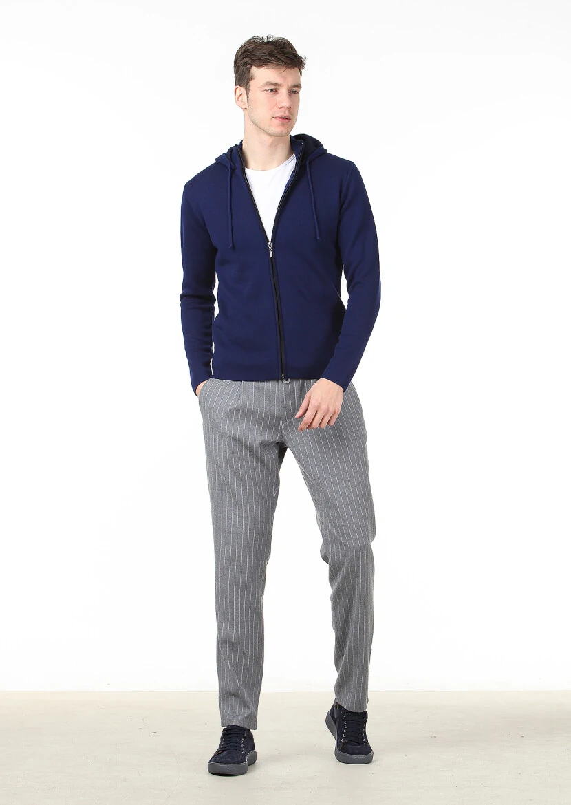 Saks Plain Knitting Wool Blended Cardigan - 3