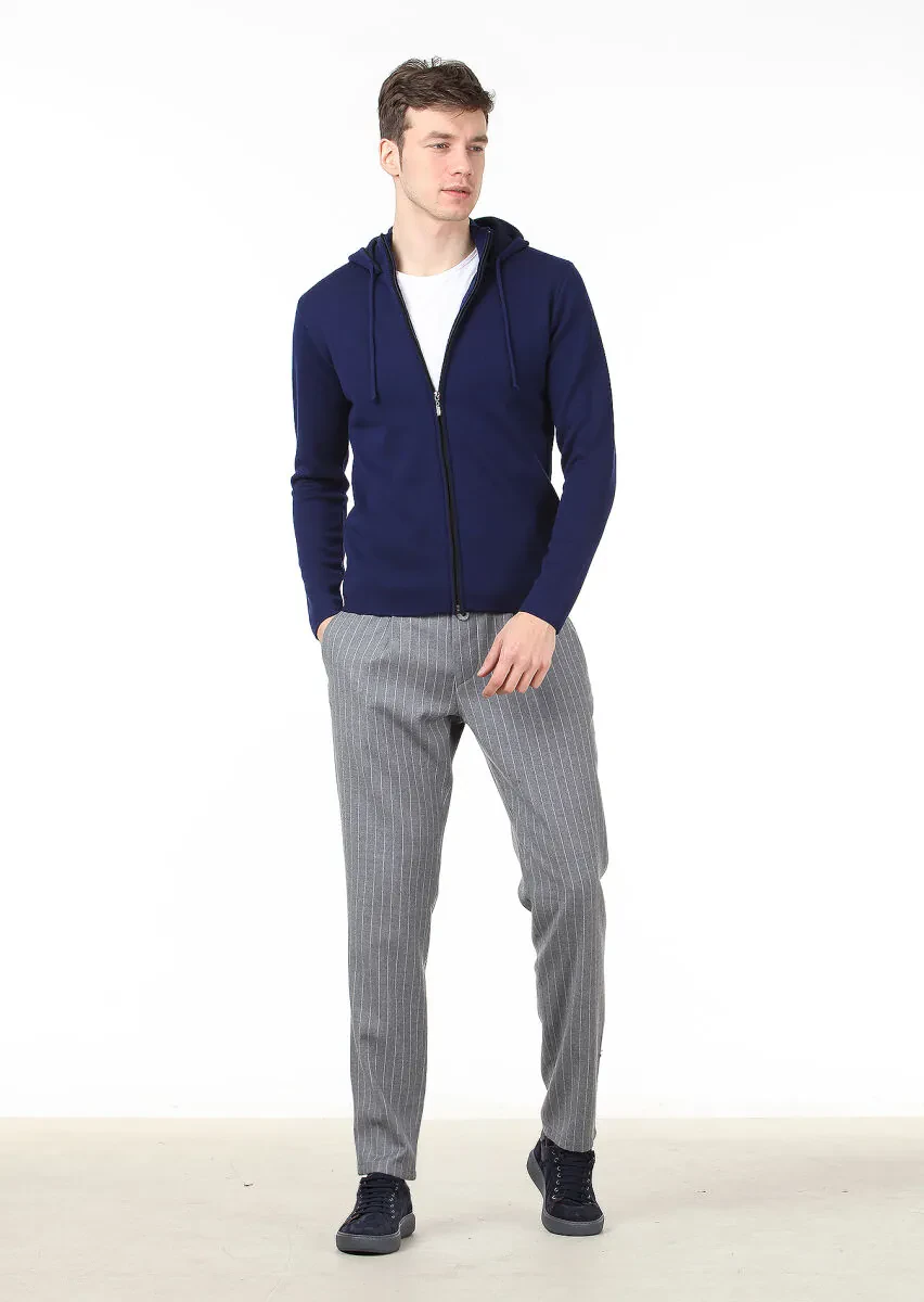 Saks Plain Knitting Wool Blended Cardigan - 3