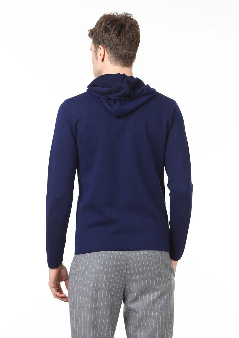 Saks Plain Knitting Wool Blended Cardigan - 4