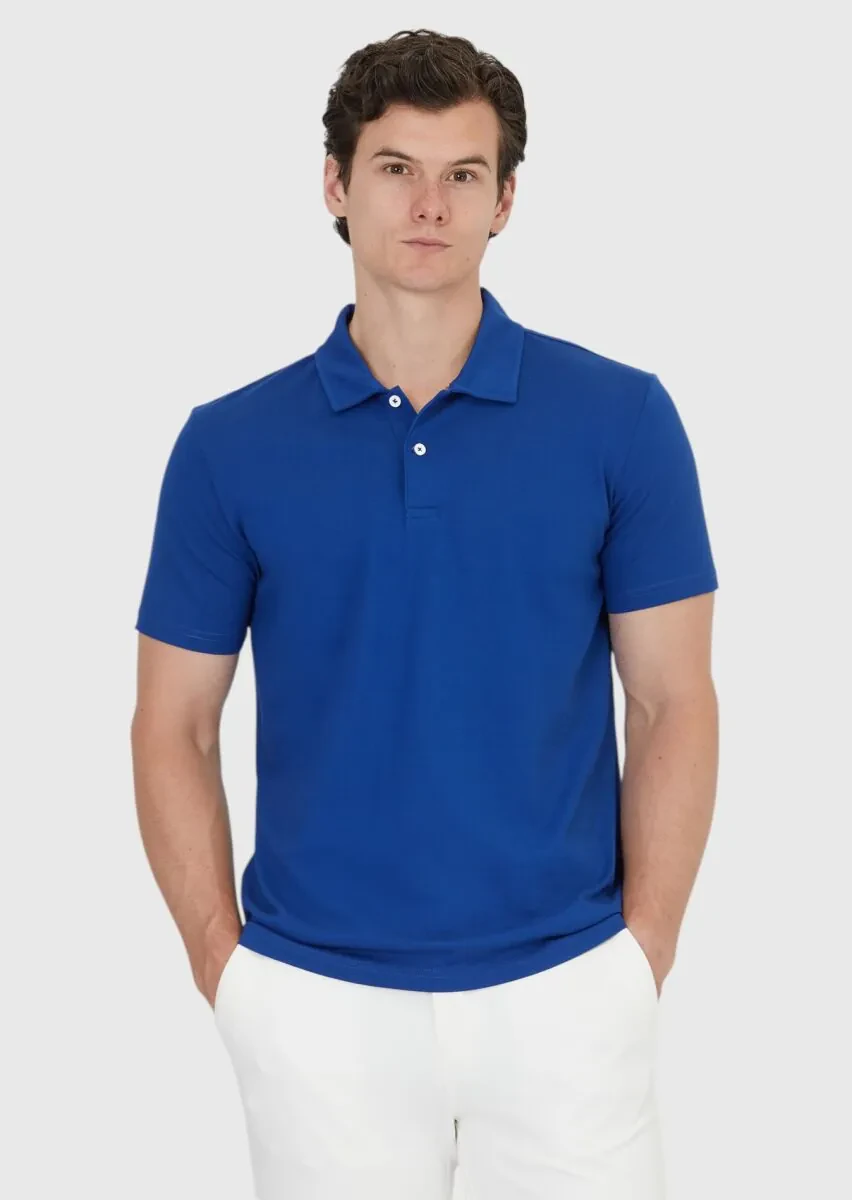 Saks Plain Polo Neck 100% Cotton T-Shirt - 1
