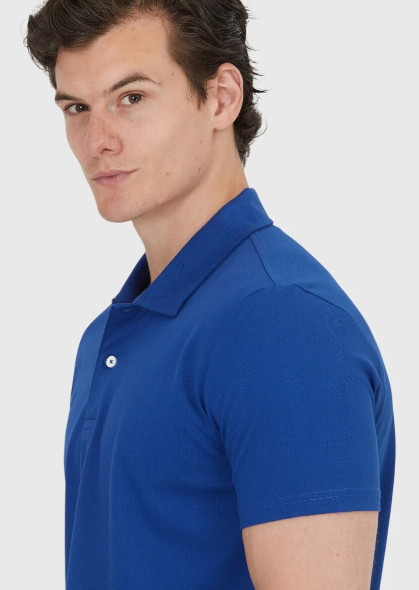 Saks Plain Polo Neck 100% Cotton T-Shirt - 3