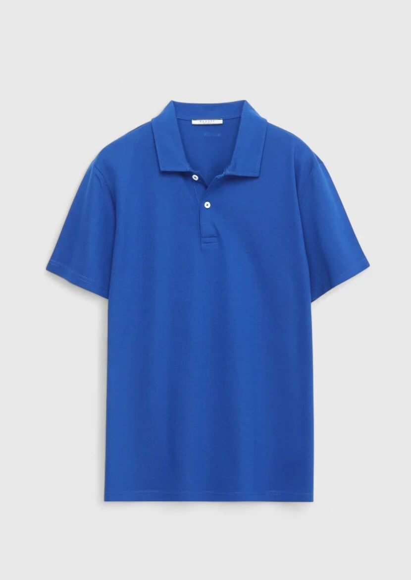 Saks Plain Polo Neck 100% Cotton T-Shirt - 6
