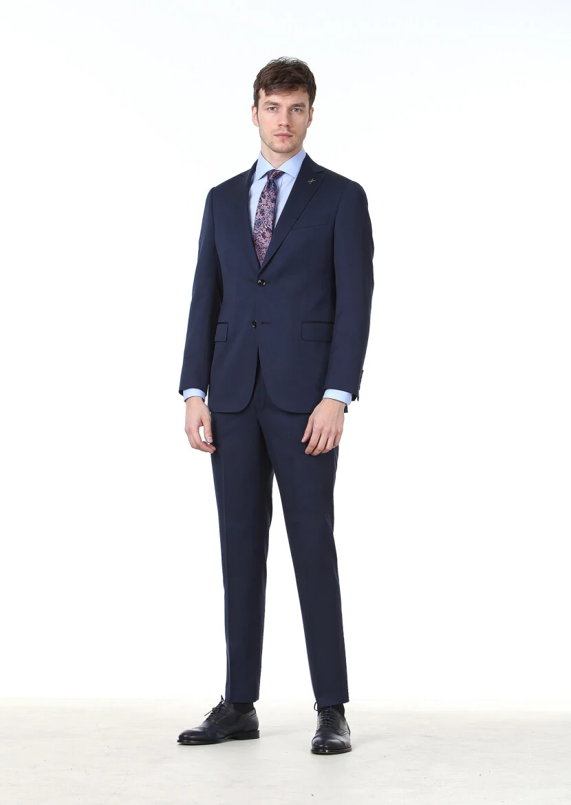 Saks Plain Regular Fit 100% Wool Suit - RAMSEY
