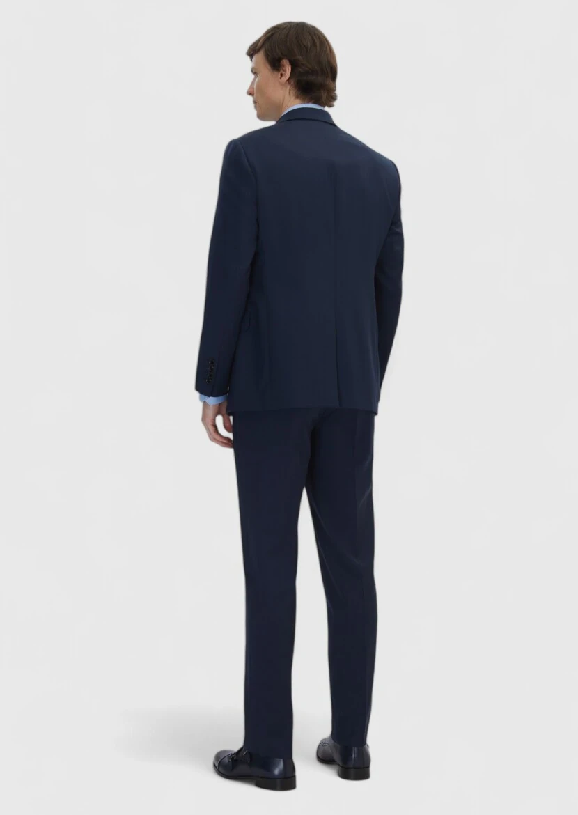 Saks Plain Regular Fit 100% Wool Suit - 7