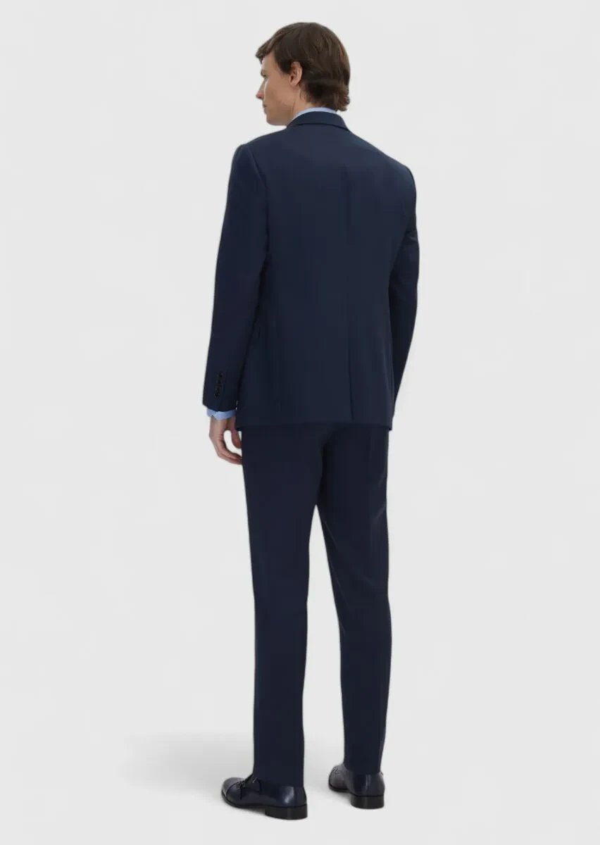 Saks Plain Regular Fit 100% Wool Suit - 7