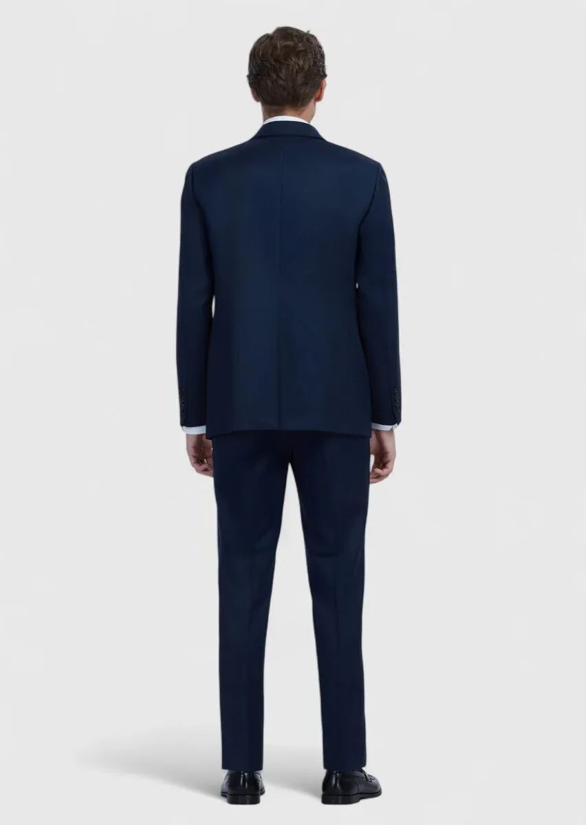 Saks Plain Regular Fit 100% Wool Suit - 6