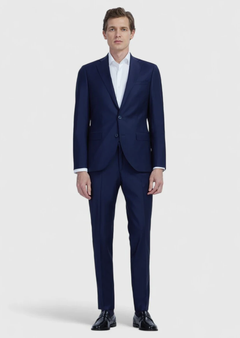 Saks Plain Wool Blended Suit - 2