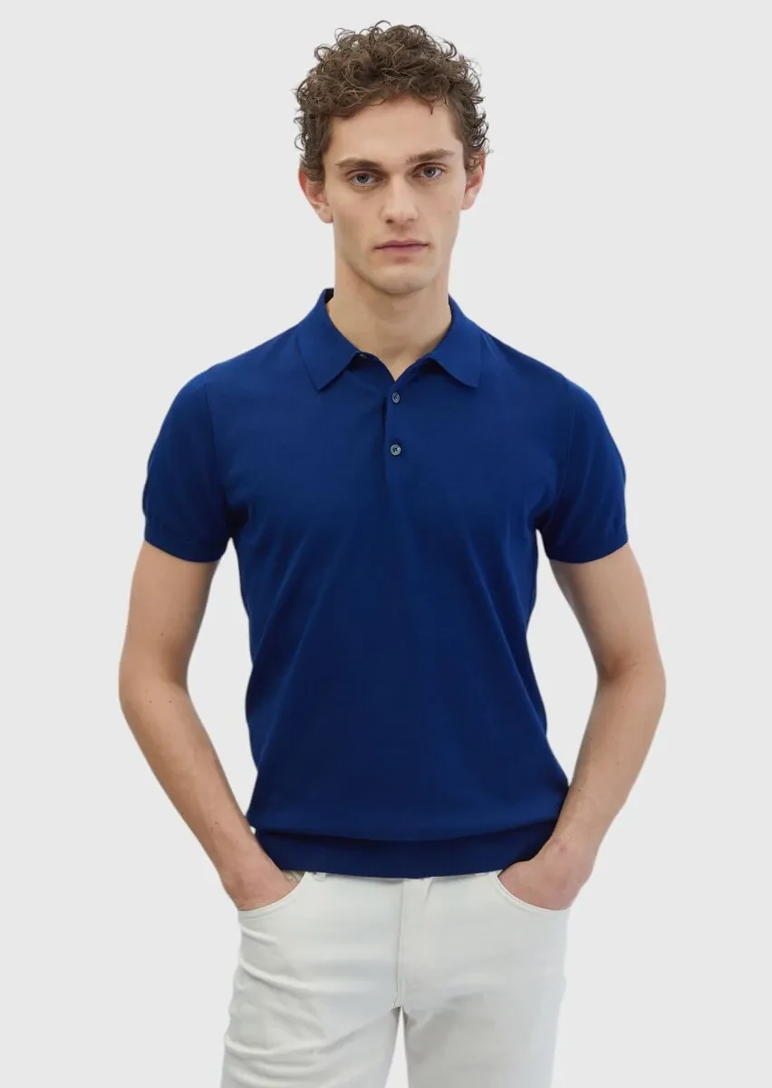 Saks Polo Yaka %100 Pamuk Triko - 1