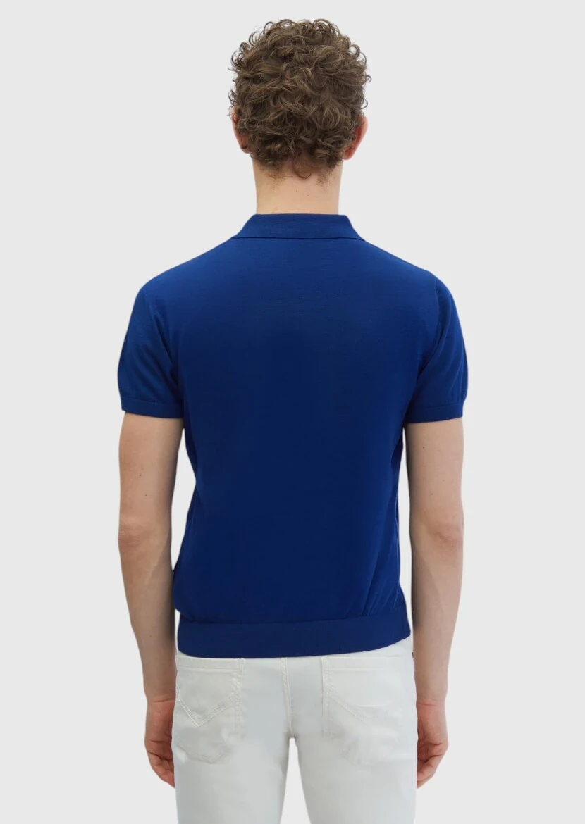 Saks Polo Yaka %100 Pamuk Triko - 5