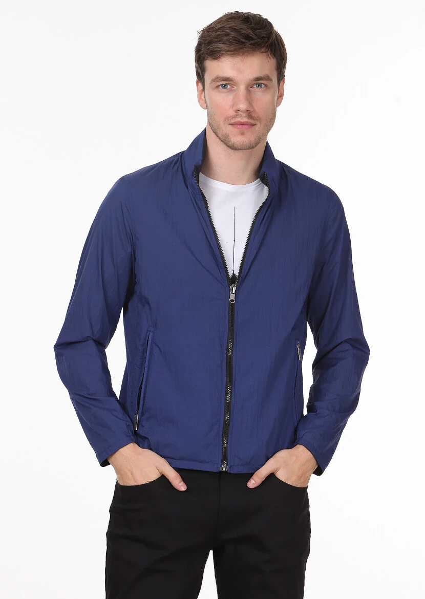 Saks Regular Fit Turtleneck Casual Weaving Coat - 7