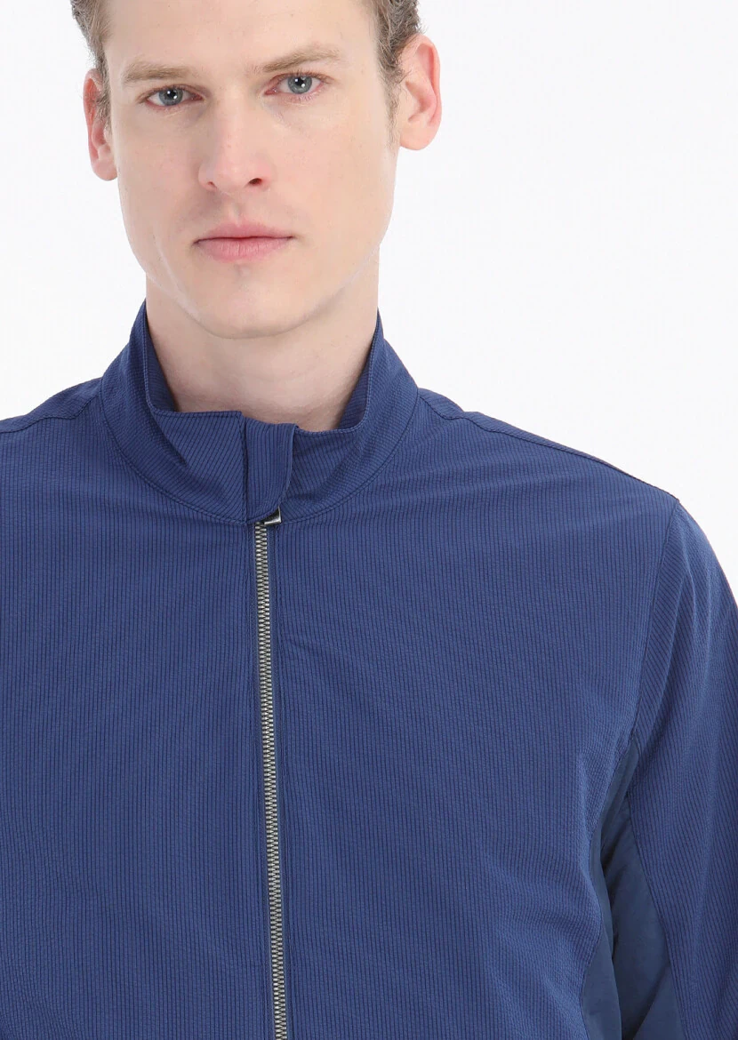 Saks Regular Fit Turtleneck Casual Weaving Coat - 5