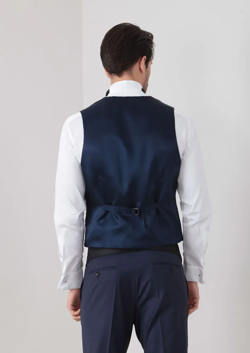 Saks Slim Fit Butterfly Collar Classical Waistcoat - 4