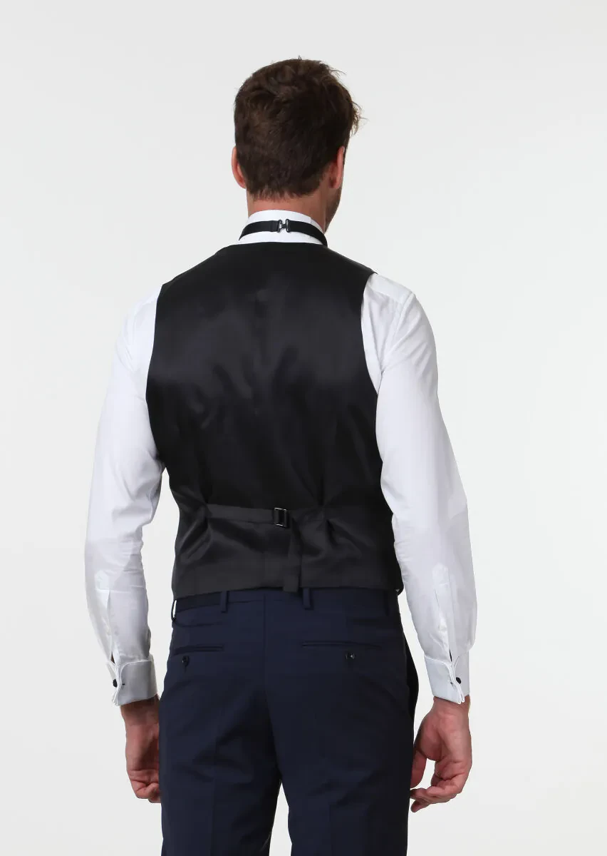 Saks Slim Fit Butterfly Collar Classical Waistcoat - 4