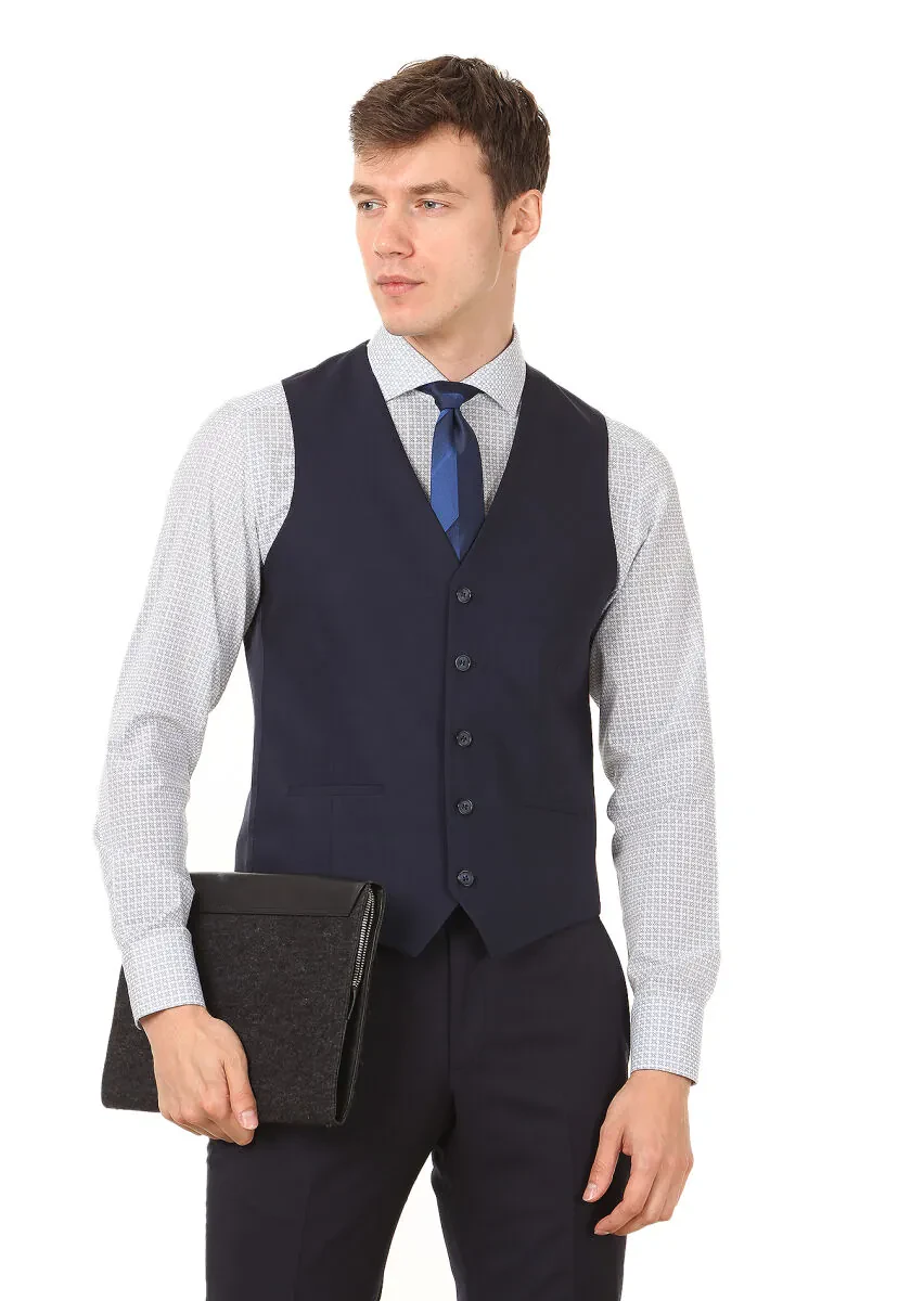 Saks Slim Fit Butterfly Collar Classical Waistcoat - 1