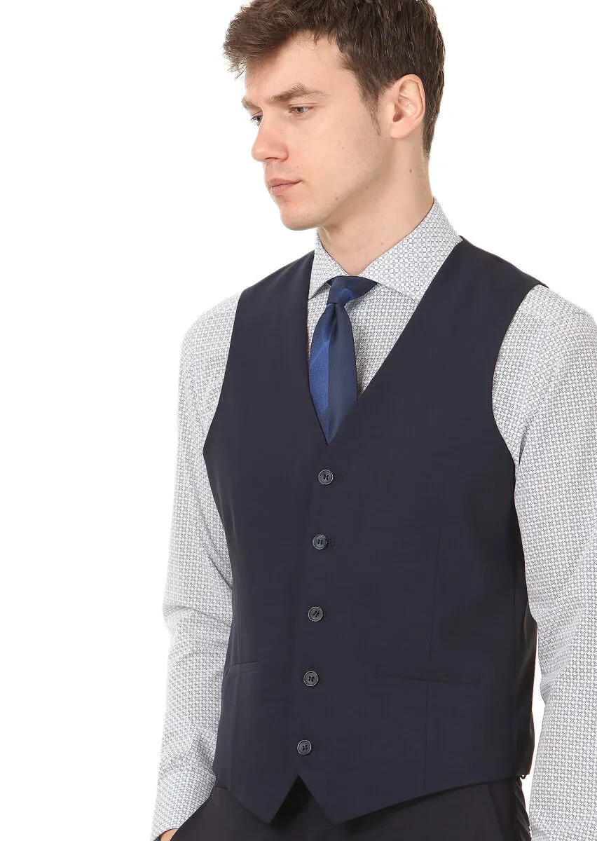 Saks Slim Fit Butterfly Collar Classical Waistcoat - 2