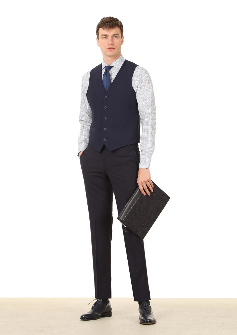 Saks Slim Fit Butterfly Collar Classical Waistcoat - 3