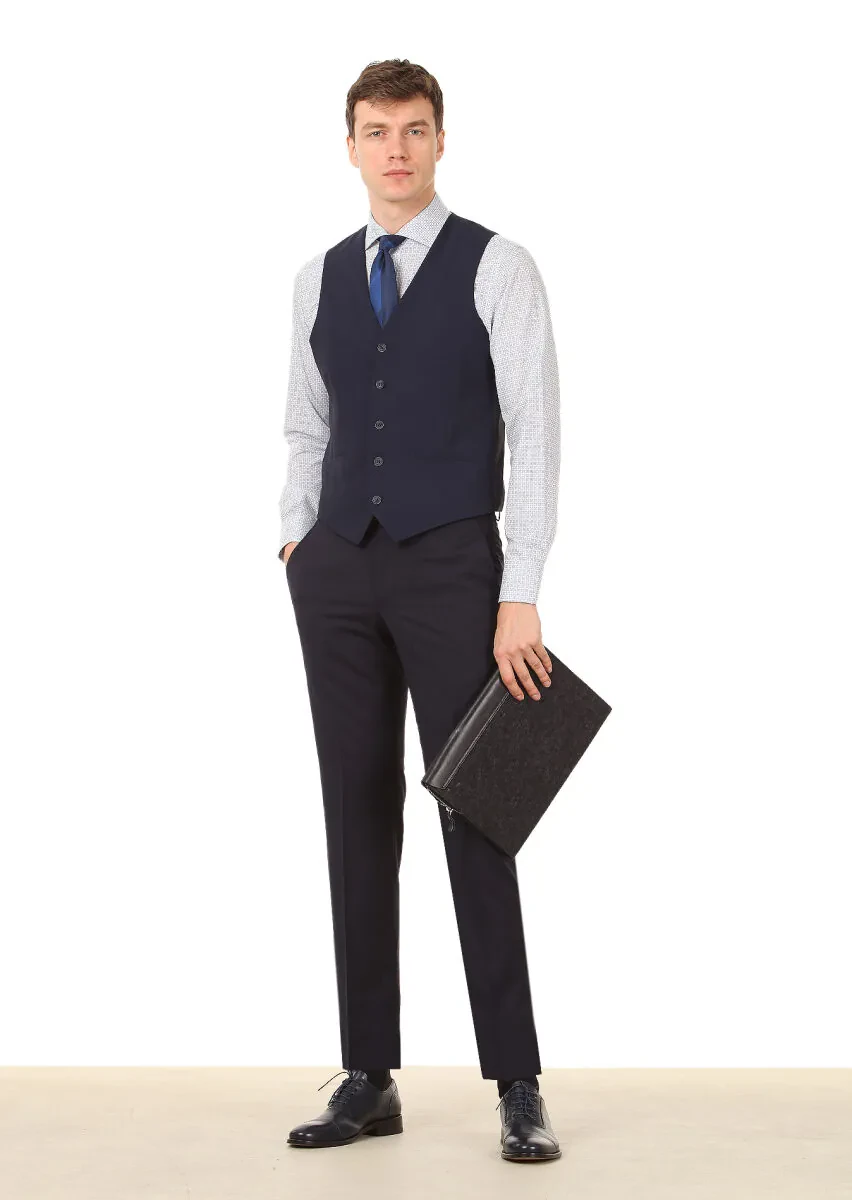 Saks Slim Fit Butterfly Collar Classical Waistcoat - 3