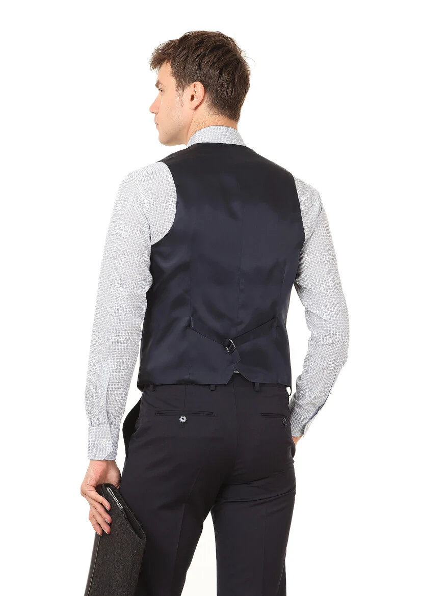 Saks Slim Fit Butterfly Collar Classical Waistcoat - 4