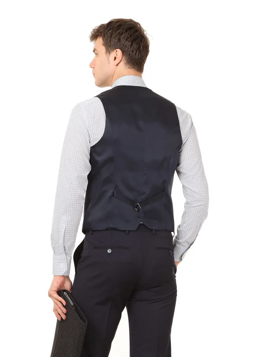 Saks Slim Fit Butterfly Collar Classical Waistcoat - 4