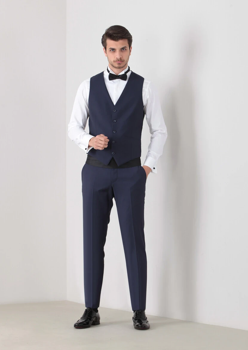 Saks Slim Fit Kelebek Yaka Klasik Yelek - 3