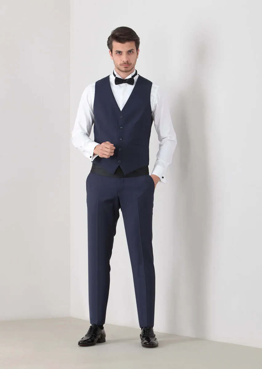Saks Slim Fit Kelebek Yaka Klasik Yelek - 3