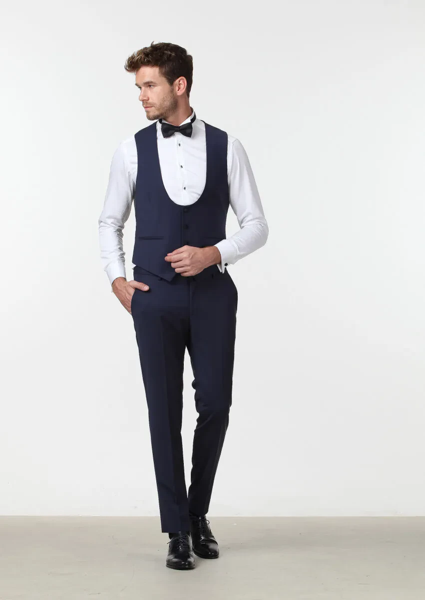 Saks Slim Fit Kelebek Yaka Klasik Yelek - 2