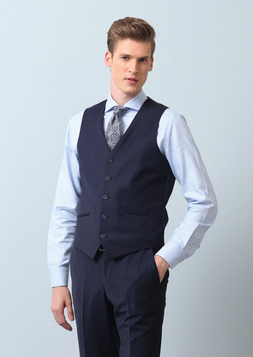 Saks Slim Fit Kelebek Yaka Klasik Yelek - 4