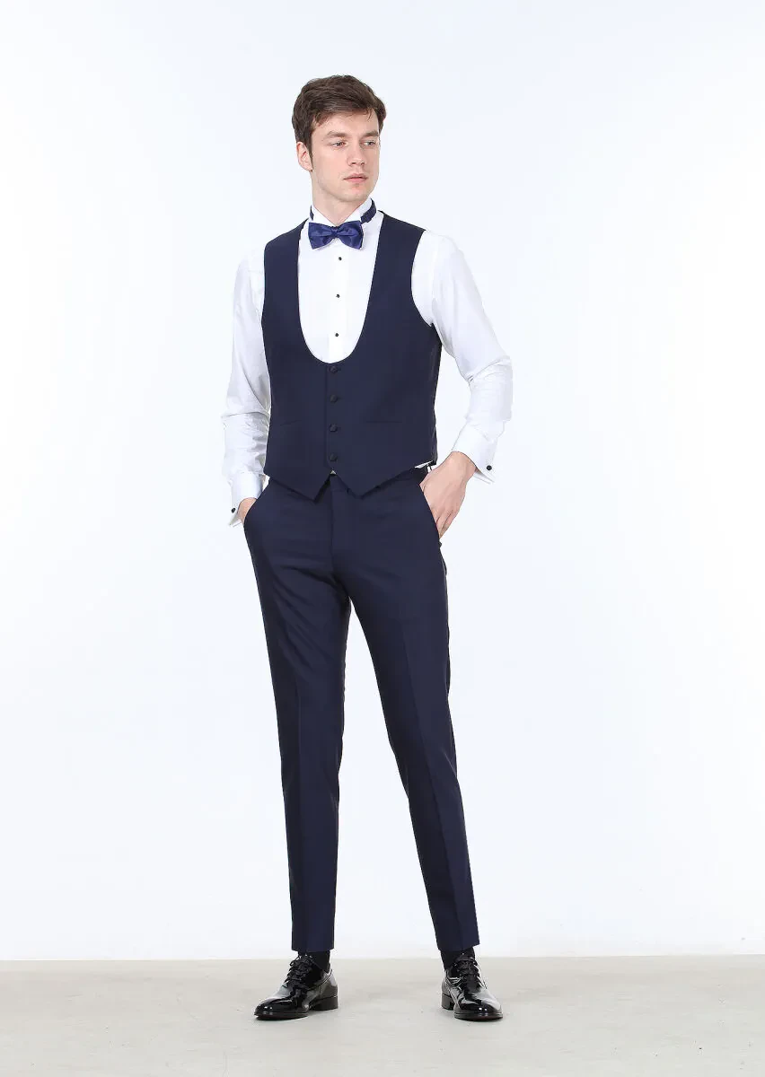 Saks Slim Fit Kelebek Yaka Klasik Yelek - 3