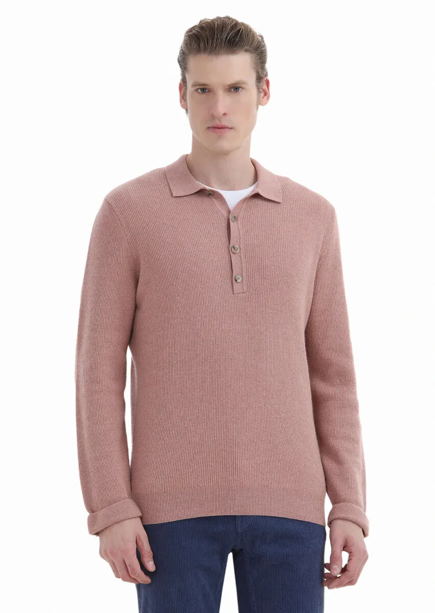 Salmon Knitwear Sweatshirt - 1