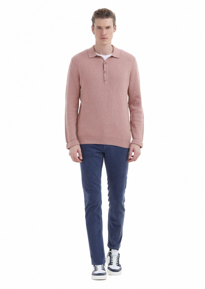 Salmon Knitwear Sweatshirt - 2
