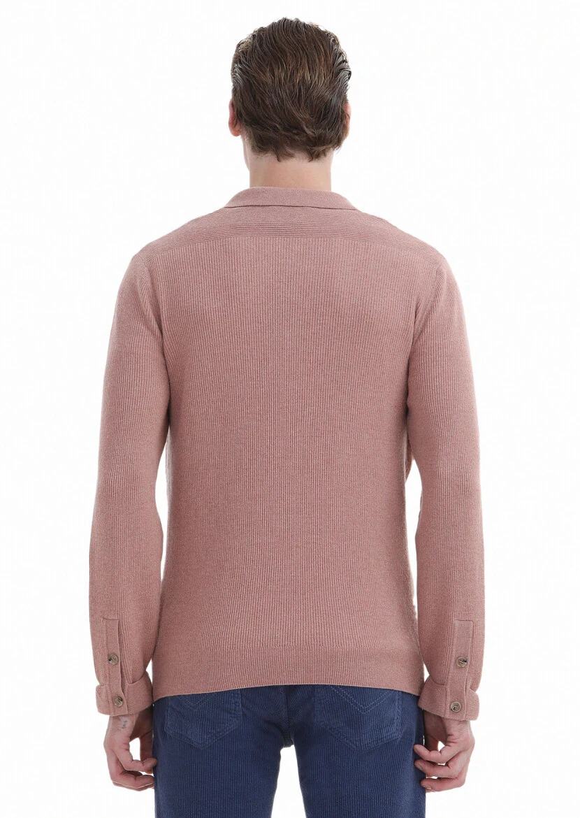 Salmon Knitwear Sweatshirt - 5