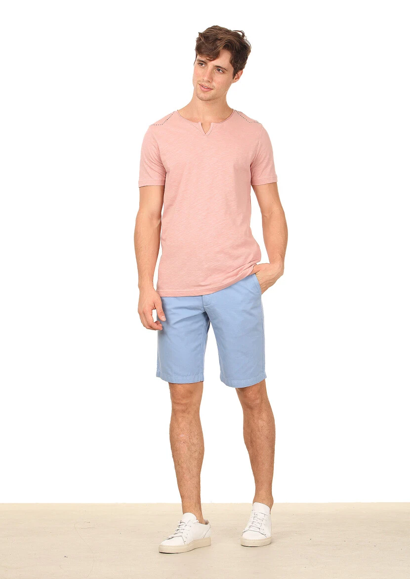 Salmon Plain 100% Cotton T-Shirt - 3