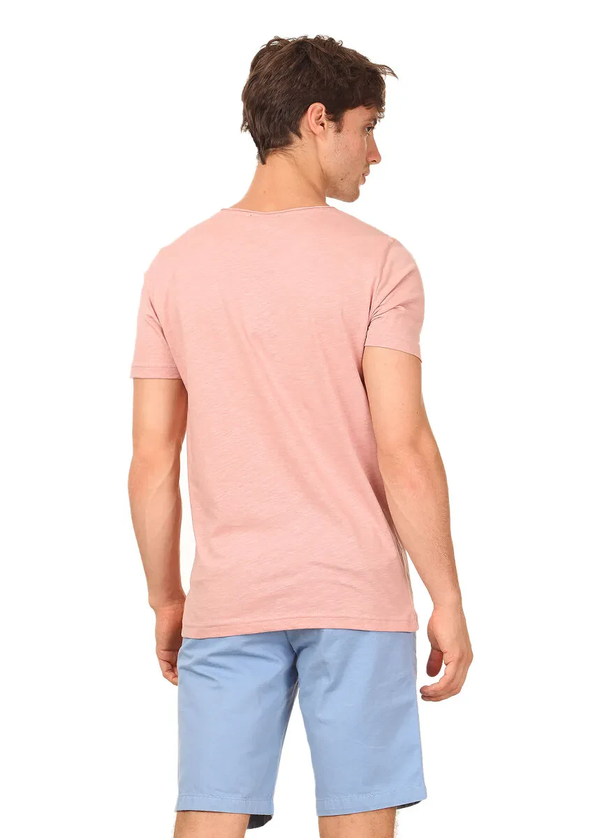 Salmon Plain 100% Cotton T-Shirt - 4
