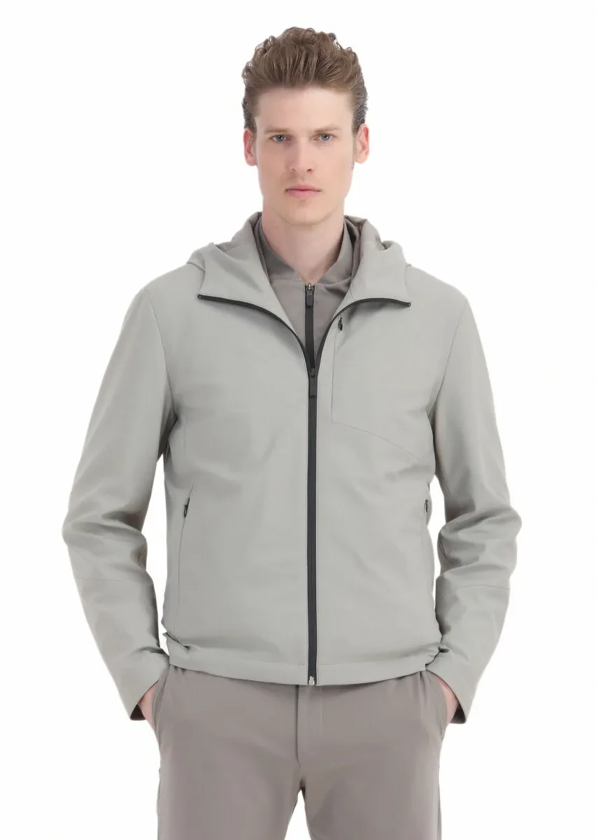 Sandy Comfort Fit Hooded Sport Weaving Coat - 1